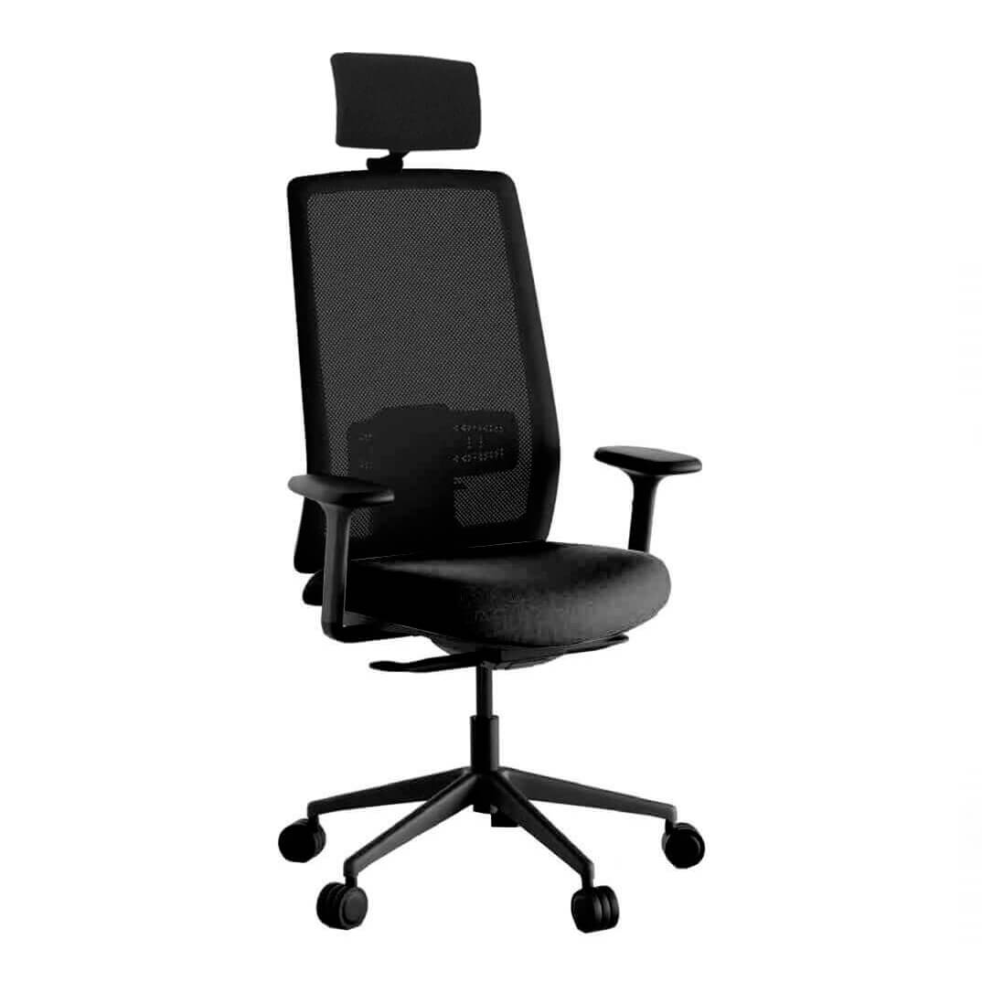 Silla QUEEN MESH brazos 2D, trasla y apoyacabezas