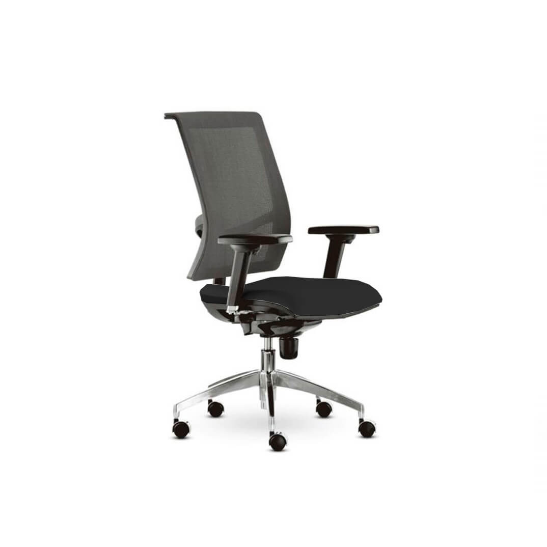 Silla ETERNA respaldo malla color negro