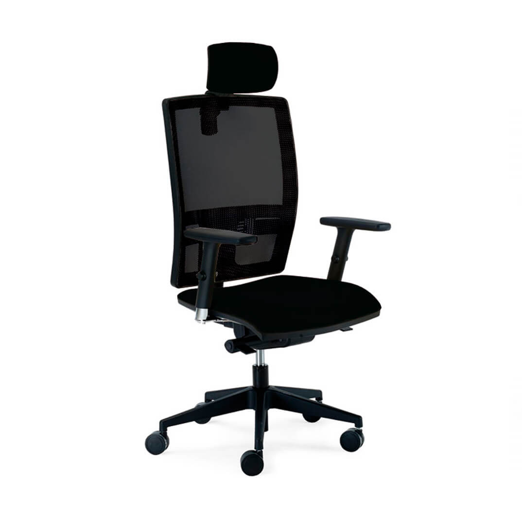 Silla PASSION con brazos, cabezal y trasla negra
