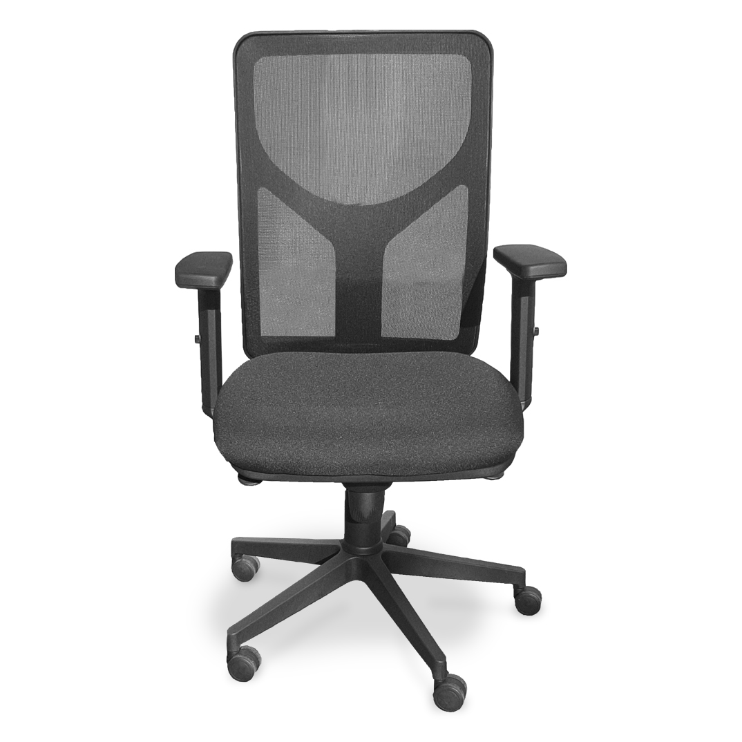 Silla XARLY con brazos 1D y respaldo malla
