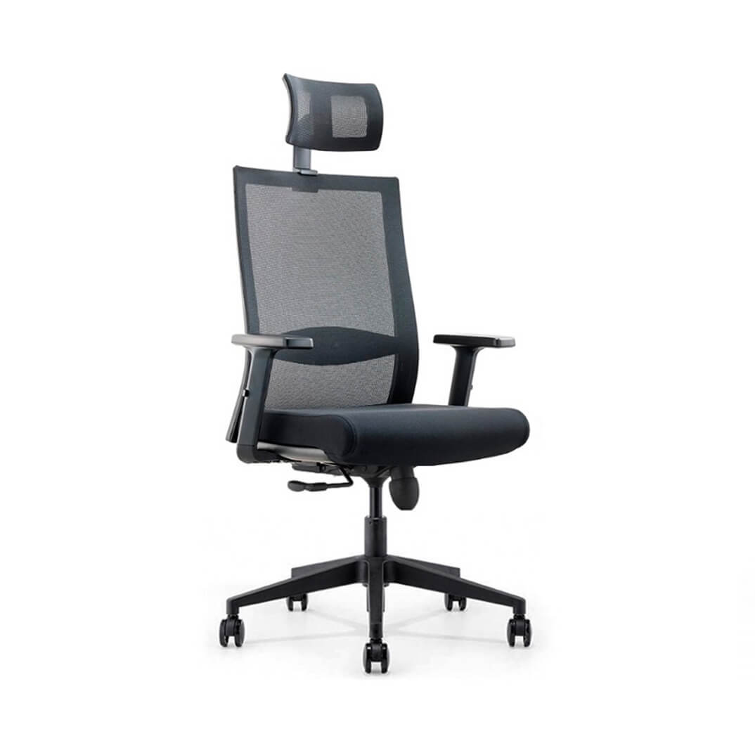 Silla NOVA con cabezal, brazos y asiento tapizado