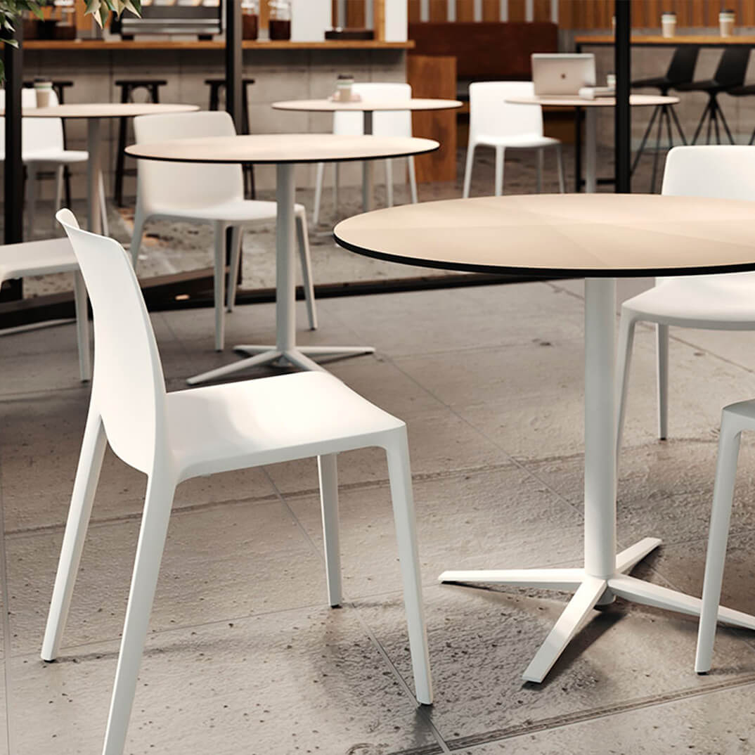 Cadira FLUIT de PP ECO sense braços color blanc