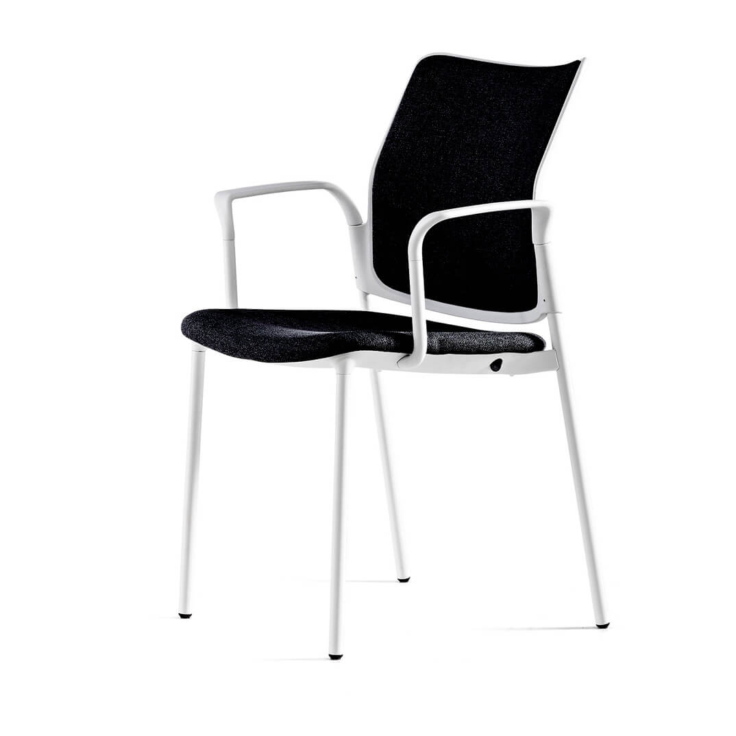 Silla URBAN PLUS blanca tapizado negro