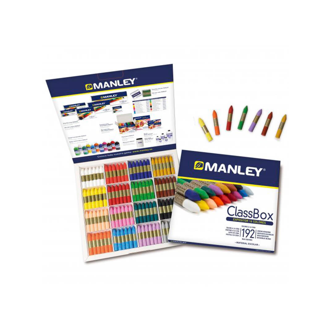 Caja 192 ceras Manley (16 colores surtidos)