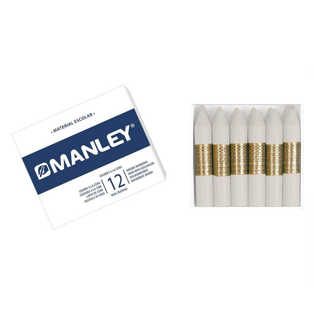 Caja 12 ceras Manley blanco