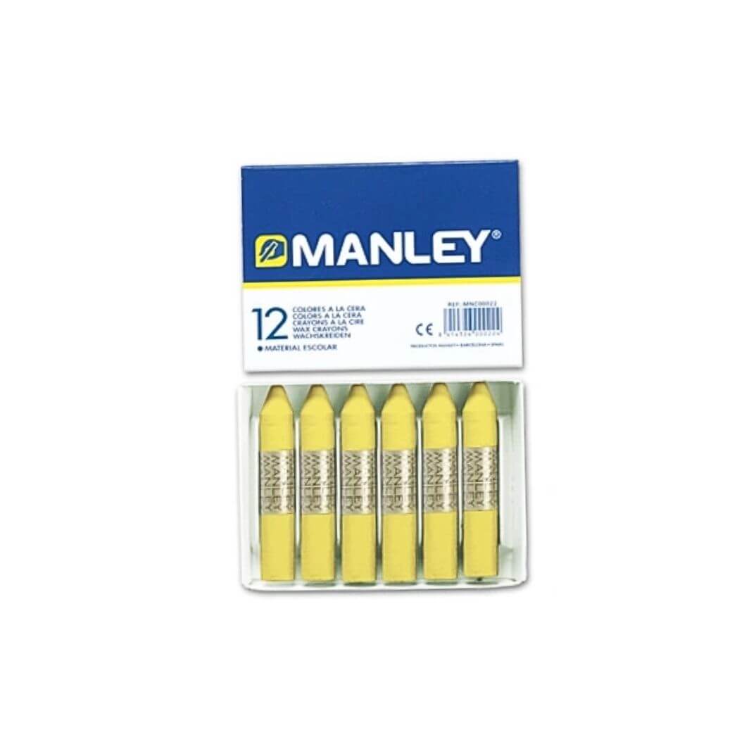 Caja 12 ceras Manley amarillo claro