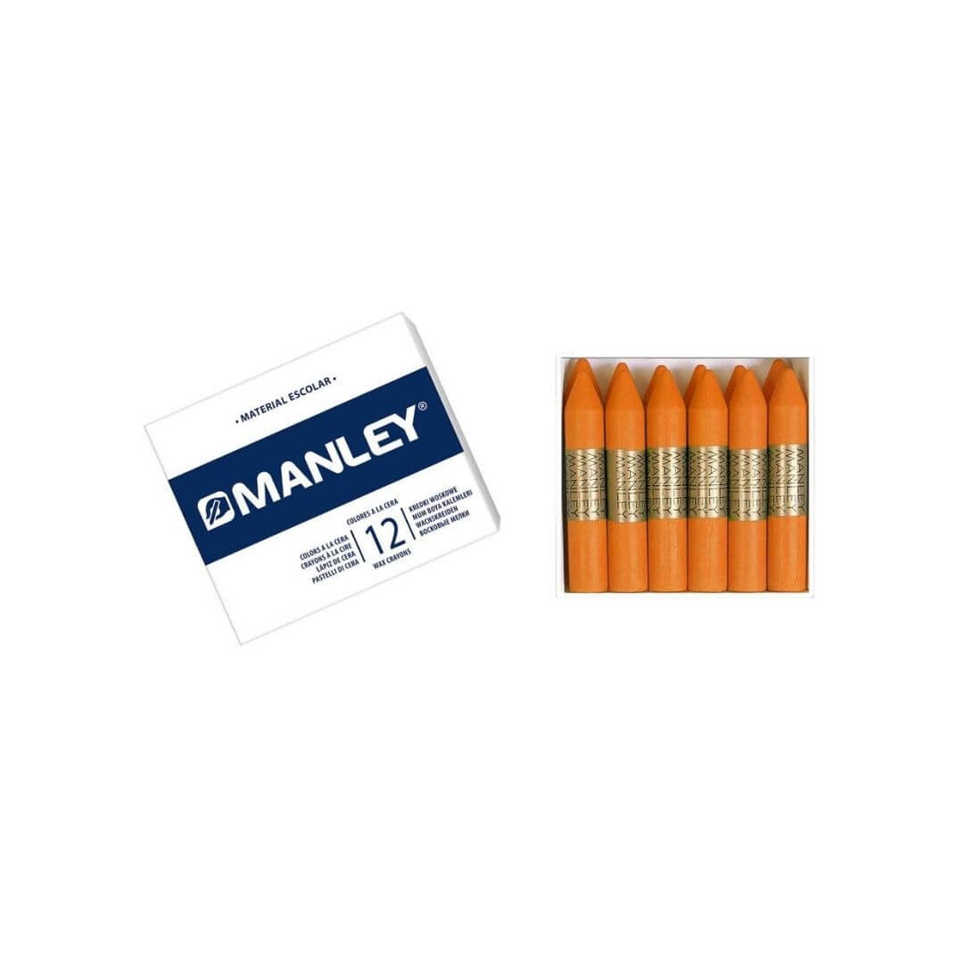 Caja 12 ceras Manley naranja