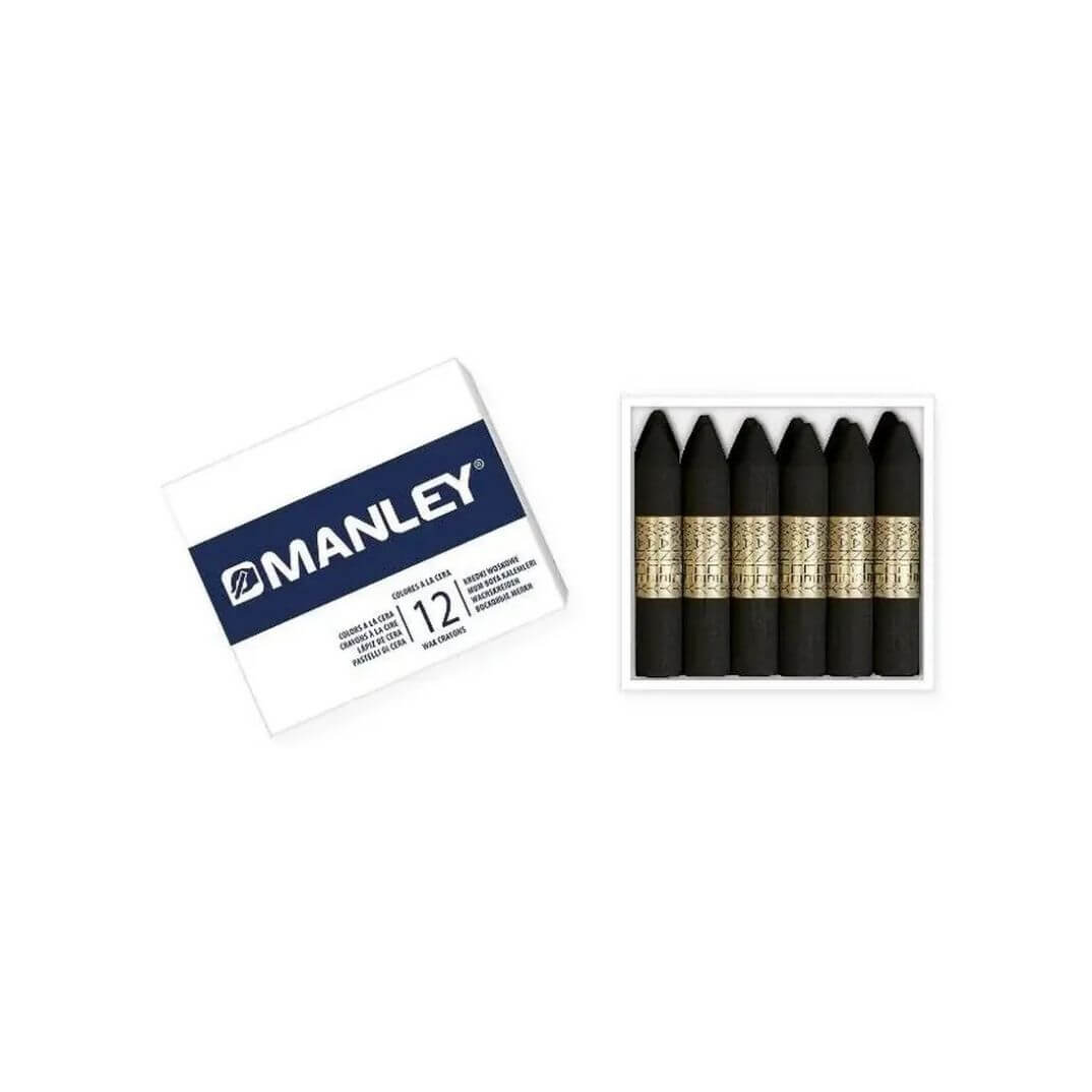 Caja 12 ceras Manley negro