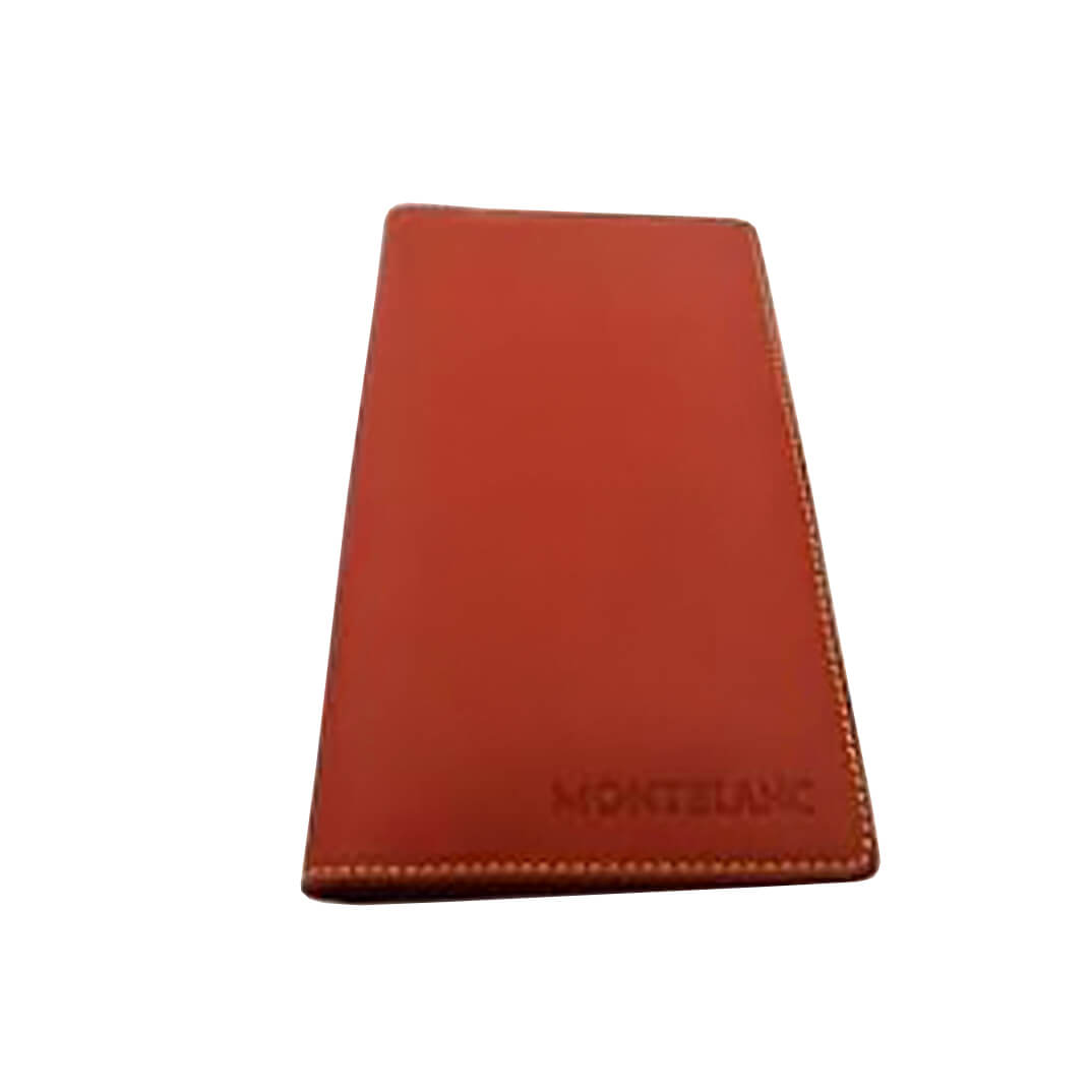 Funda de agenda vertical en piel color naranja