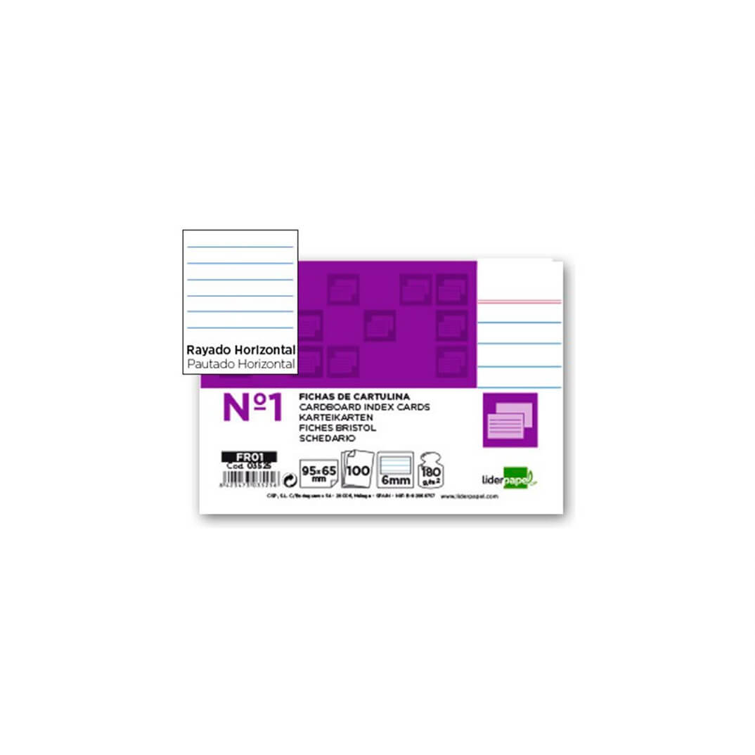 Fitxes ratllades 65x95mm (100u)