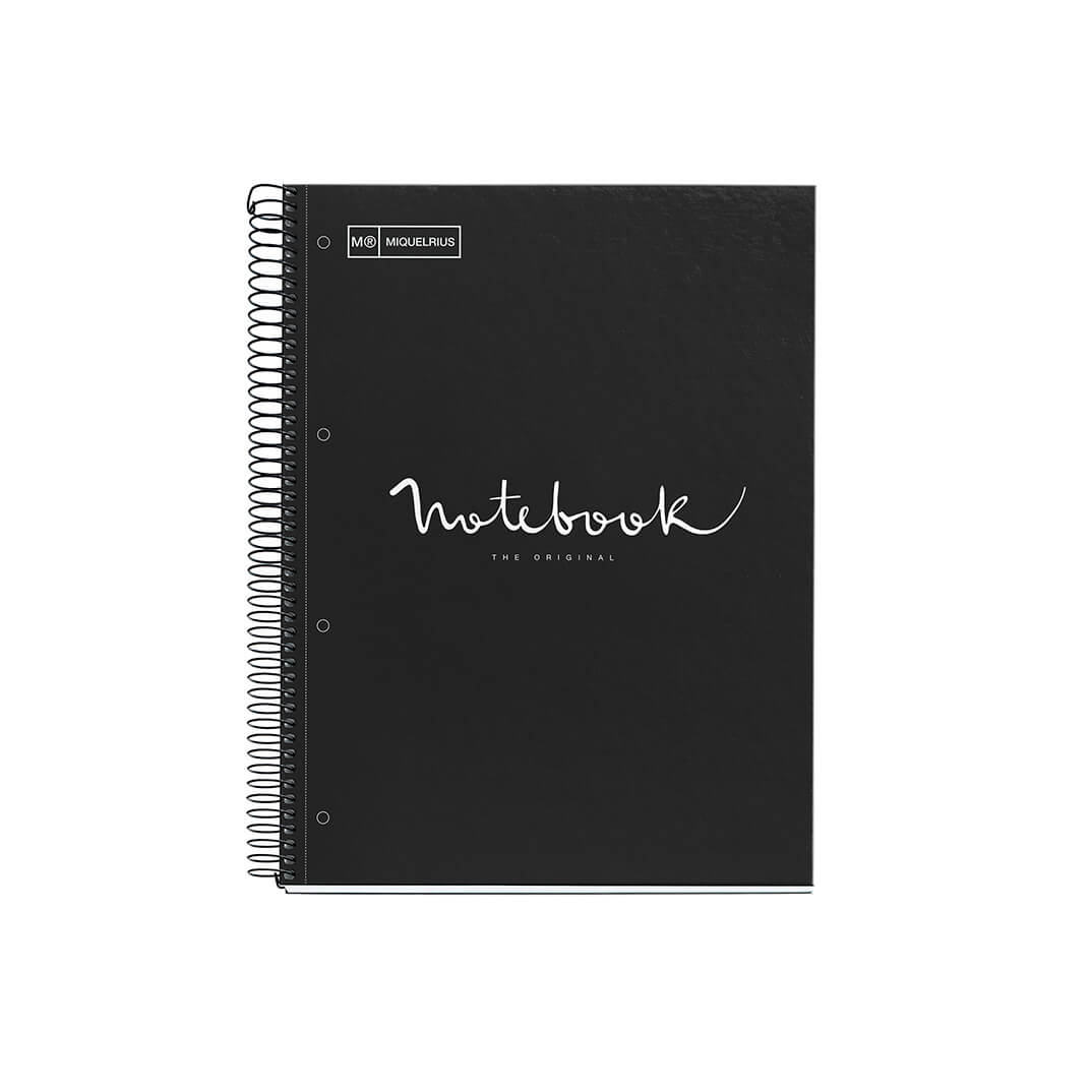 Cuaderno Notebook 1 A4 tapa dura negro 80 hojas