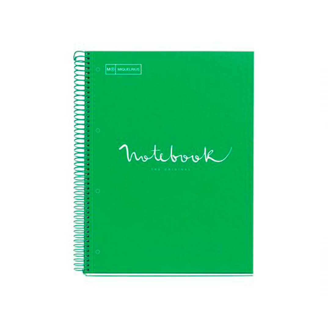 Cuaderno Notebook 1 A4 tapa dura verde 80 hojas