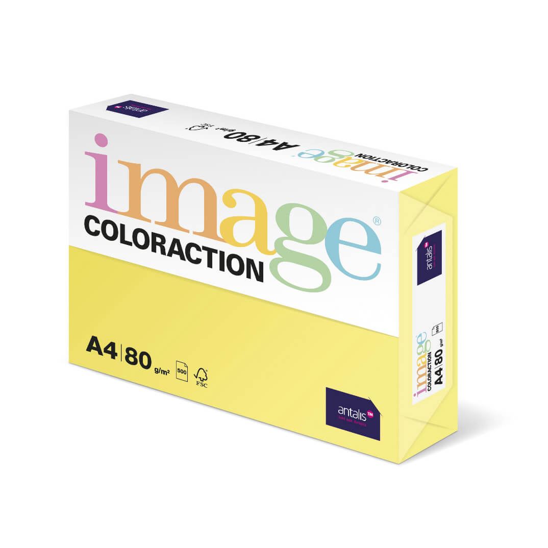 Paquete papel A4 80g amarillo Florida