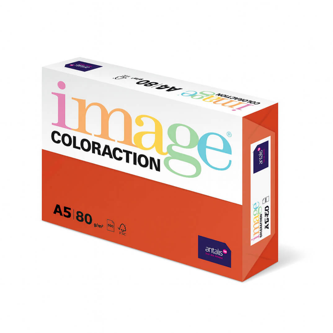 Paquete papel A5 80g rojo London ZR09 500h