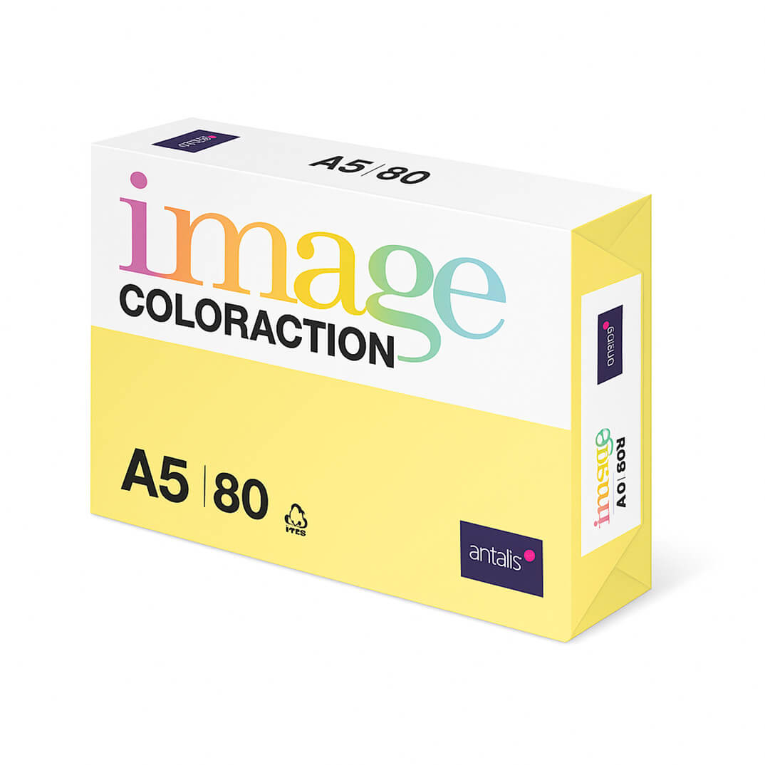 Paquete papel A5 80g amarillo desert YE23 500h