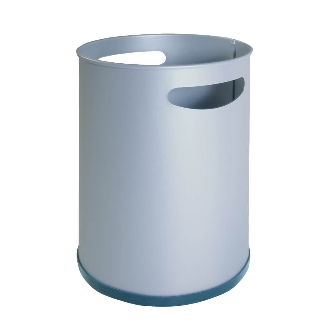 Paperera metàl·lica plata mat Ral 9006
