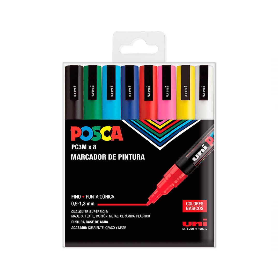 Estuche 8 rotulador Uni Posca PC3M basic