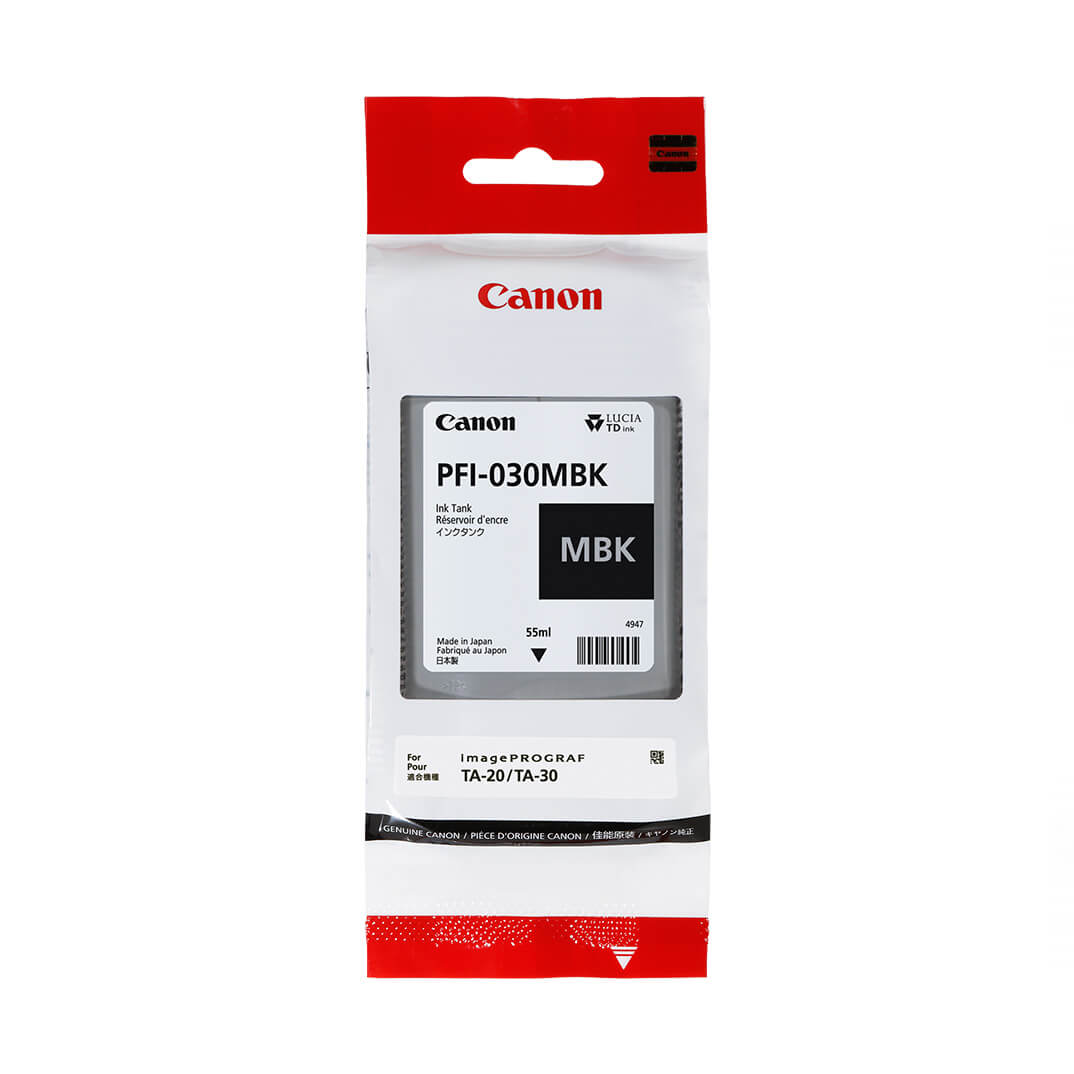 Cartucho Canon inkjet pfi-030bk 55ml negro mate
