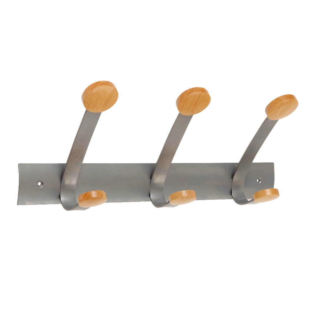 Colgador de pared metálico y de madera