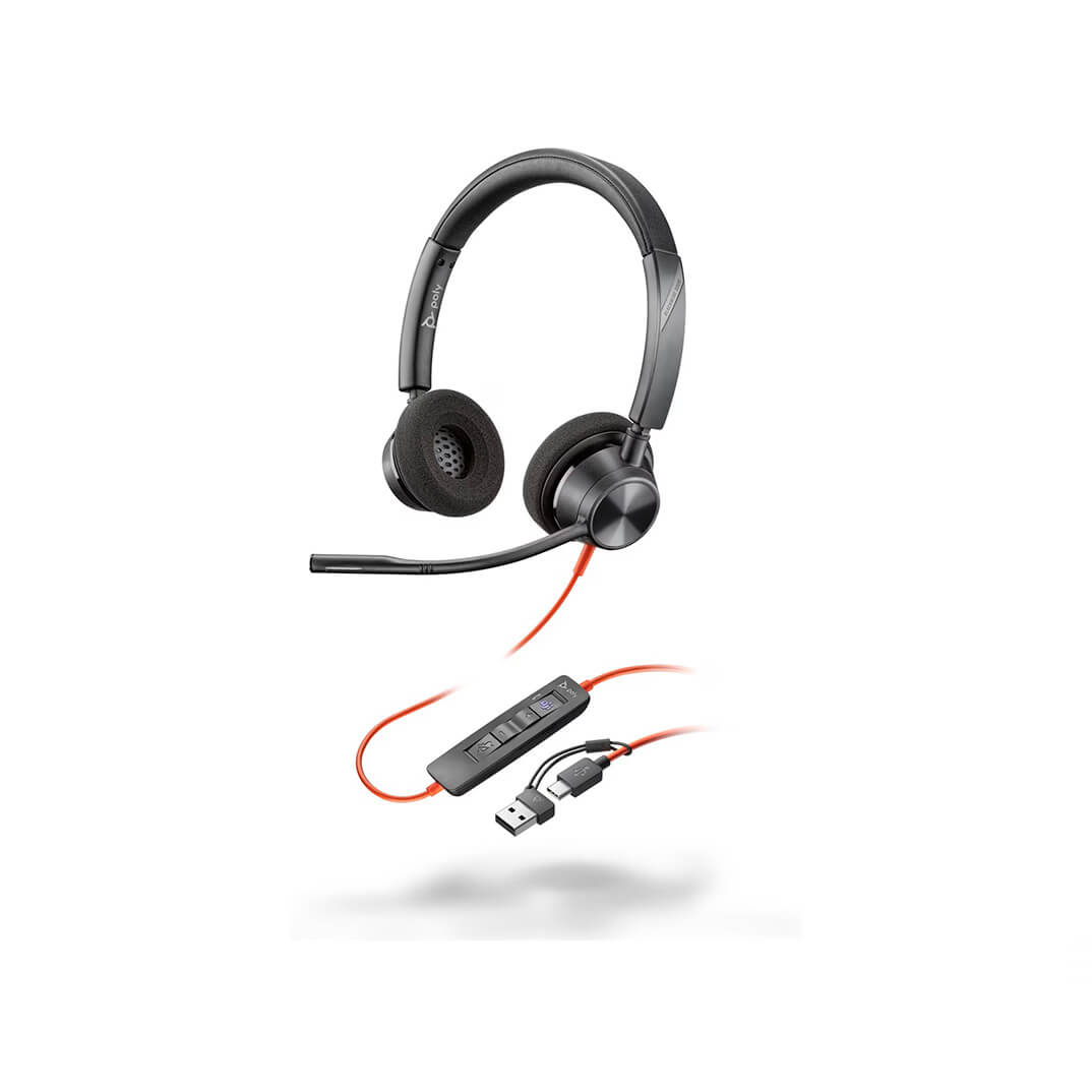 Auricular con cable Poly Blackwire 3320 USB-C/A MS
