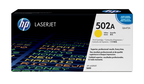 Cartutx tòner original LaserJet HP 502A groc
