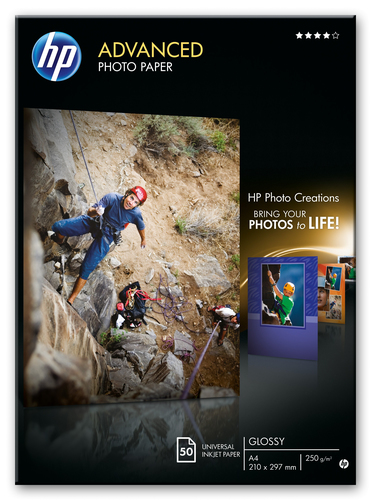 Papel HP fotog. satin. avanzado A4 250g 50 hojas