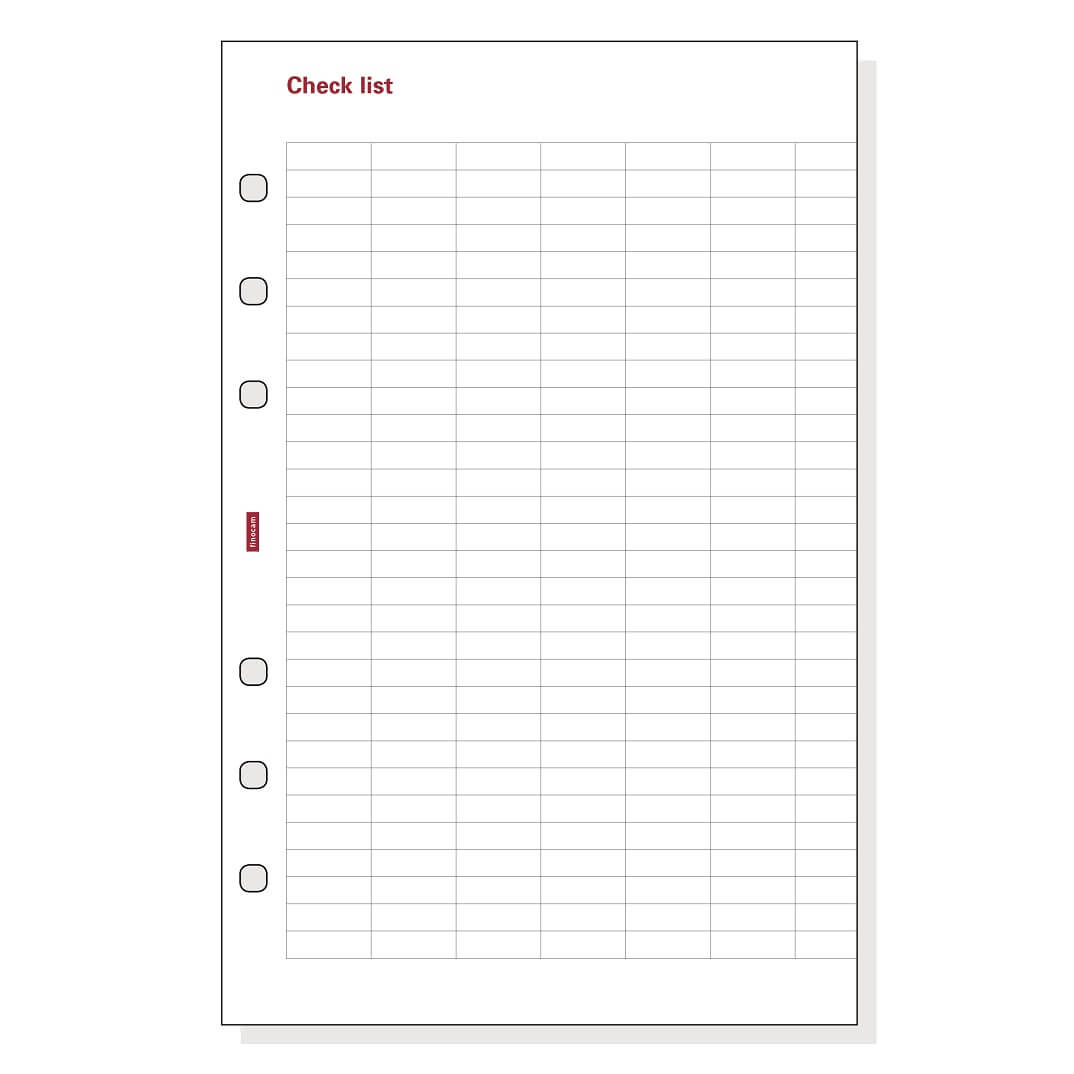 Recanvi agenda Open 500 Check List