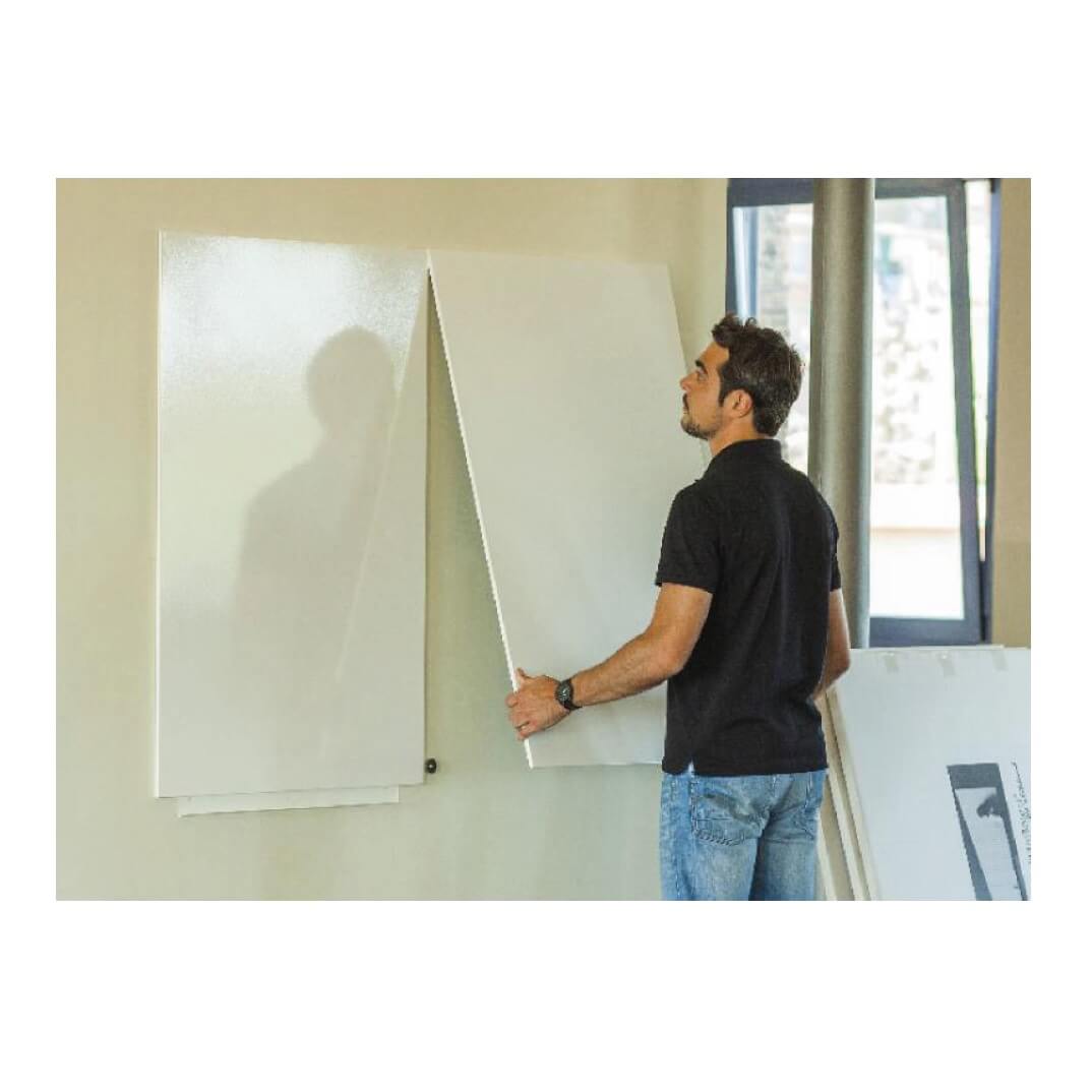 Pizarra blanca lacada magnética 75x115 +protector