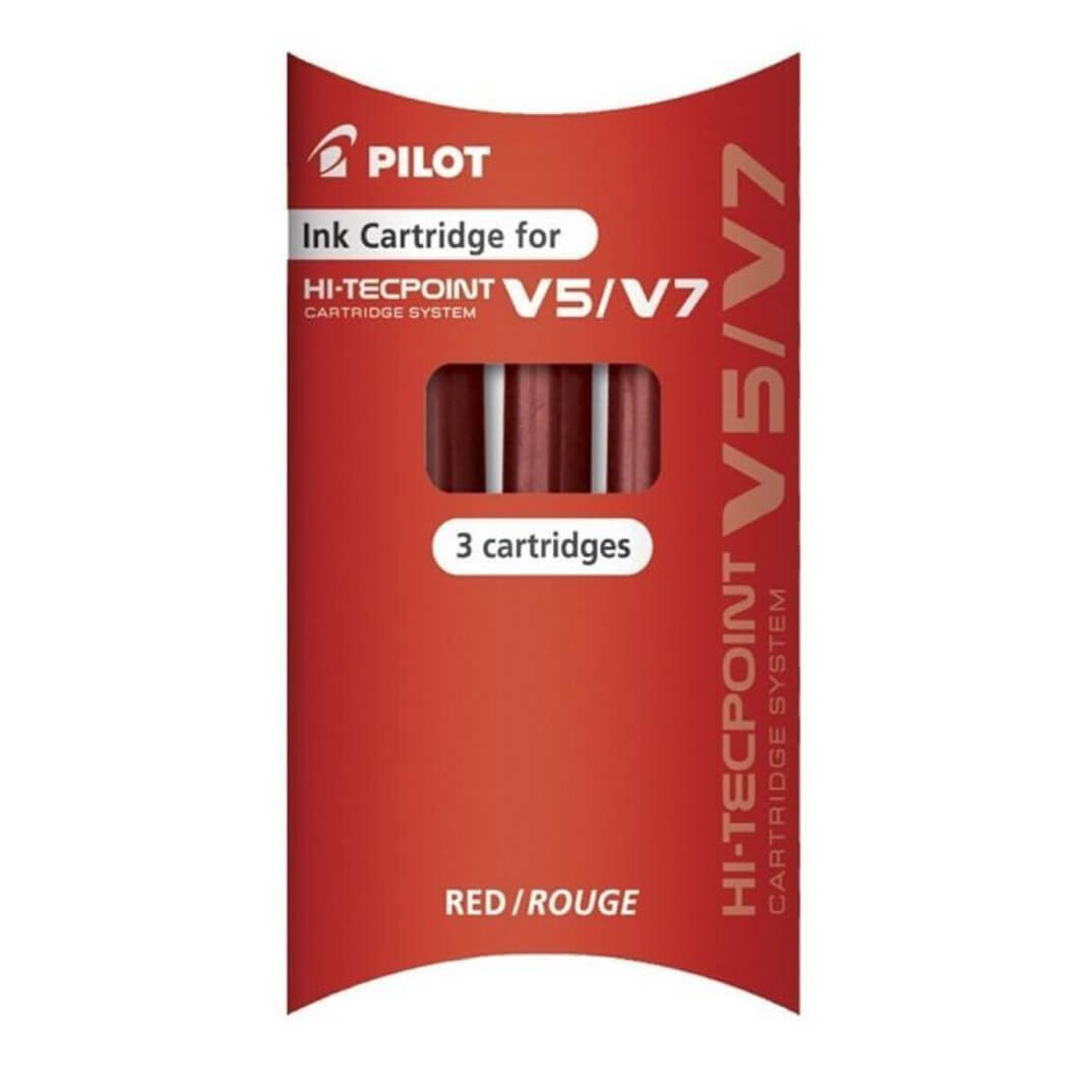 Cartutx recanvi Pilot hi-tecpoint V5 vermell pack3