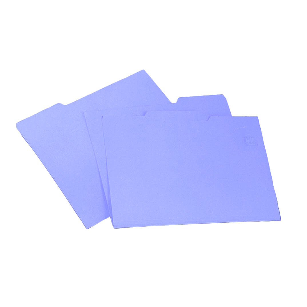 Caja 50 Dosiers A4 pestaña central color azul