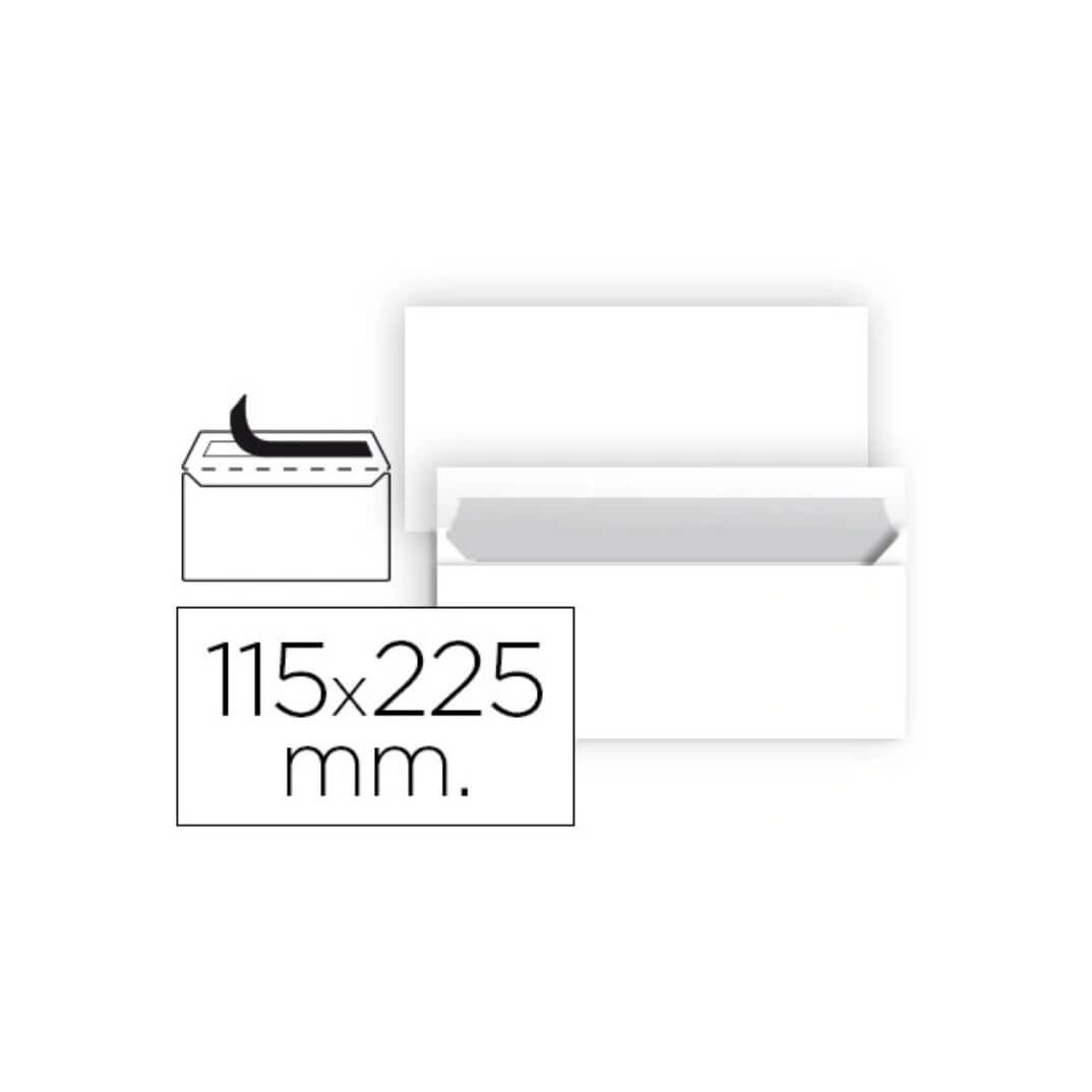 Paquet 25 sobres blanc americà115x225