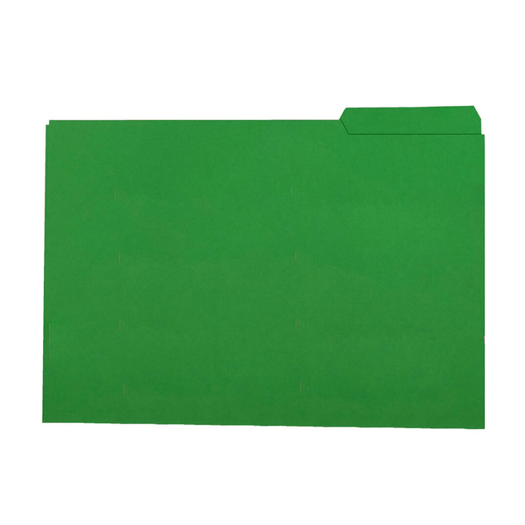Pack 50 subcarpetas A4 pestaña derecha verde