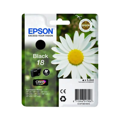 Epson cartucho inyección tinta negra 18