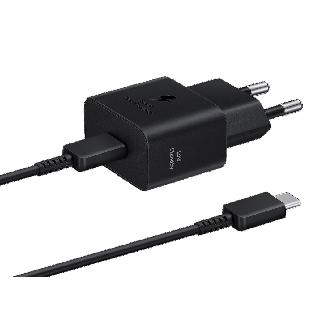 Cargador Samsung USB-C 25W 3A con cable, negro