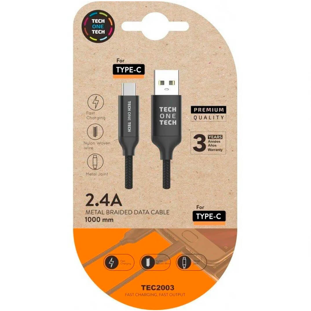 Cable USB 2.0 USB Tipo-C Macho - USB Macho/ 1m/ Ne