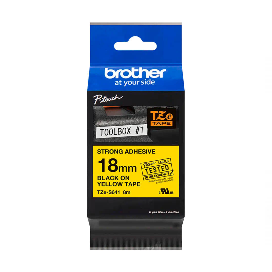 Cinta laminada súper adhesiva Brother negre/groc