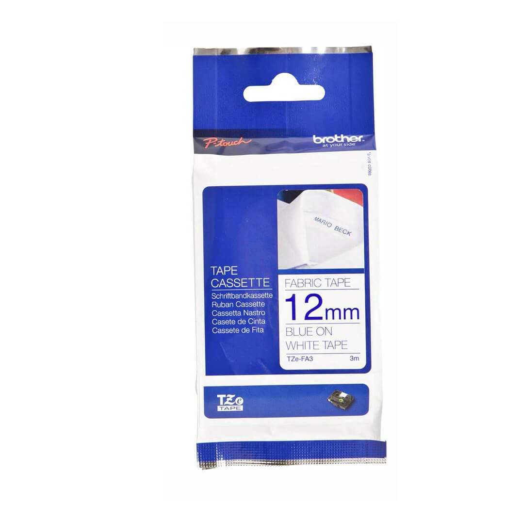 Cinta textil Brother azul/blanco TZEFA3