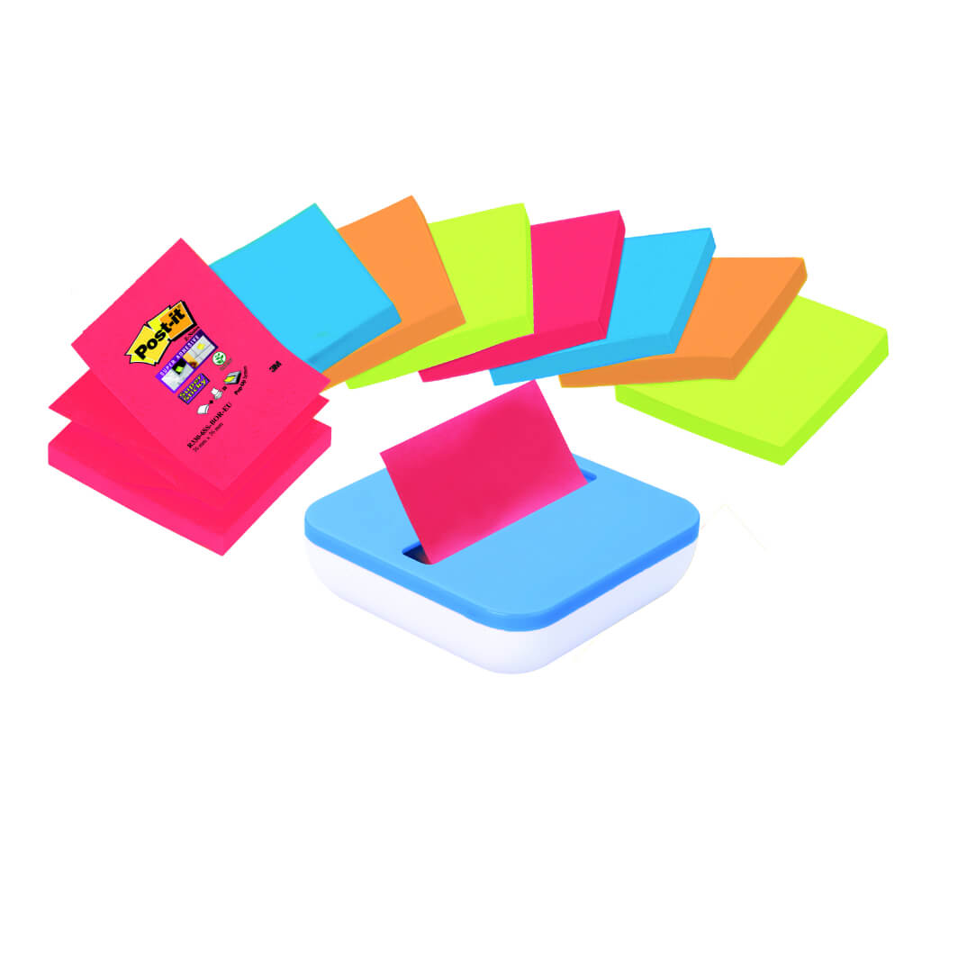POST-IT® Z-Notes Super Sticky amb dispensador