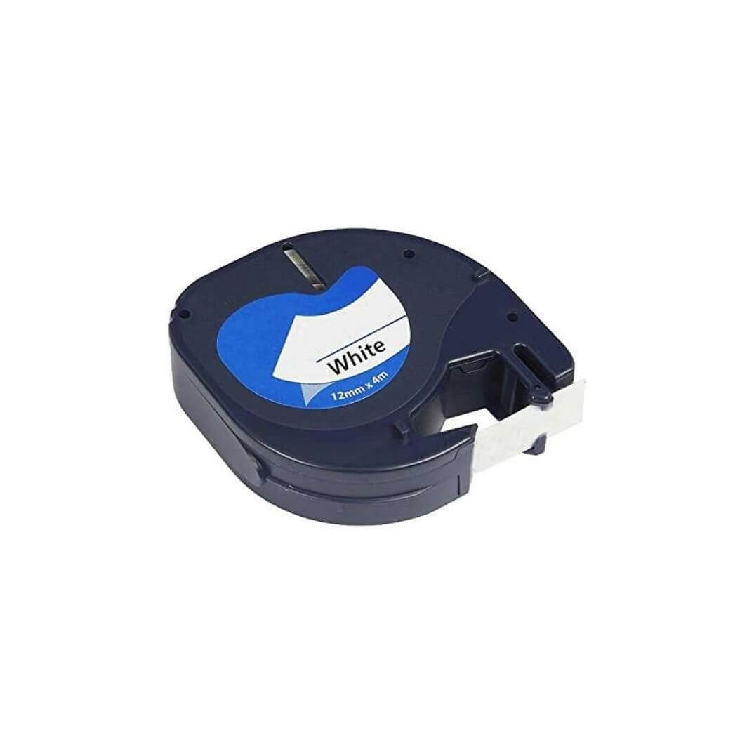 Cinta Dymo compatible tag plástico blanco perla