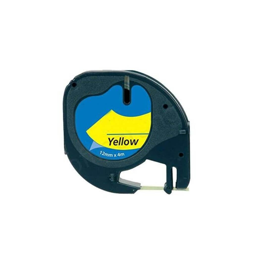 Cinta compatible Dymo tag plástico amarillo
