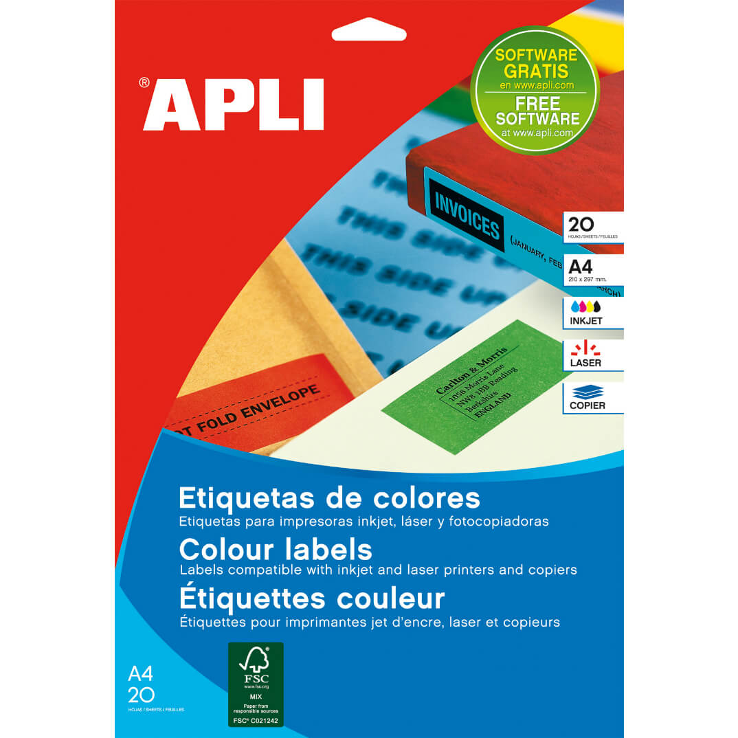 Etiquetes adhesives Apli 105x148mm color groc
