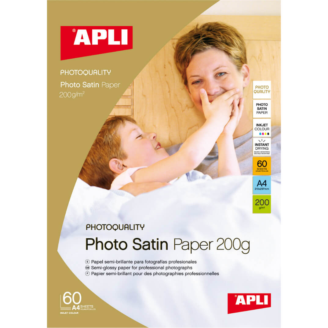 Paquete papel A4 inkjet glossy 200g 60 hojas