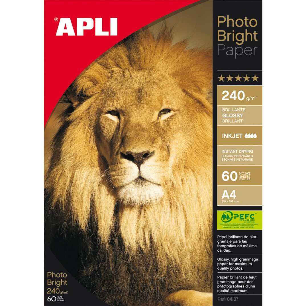 Paquet paper A4 photo bright 240g 60 fulls