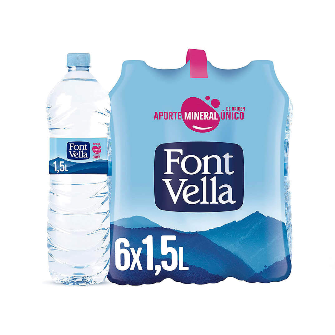 Botella agua Font Vella 1,5 litros (pack de 6)